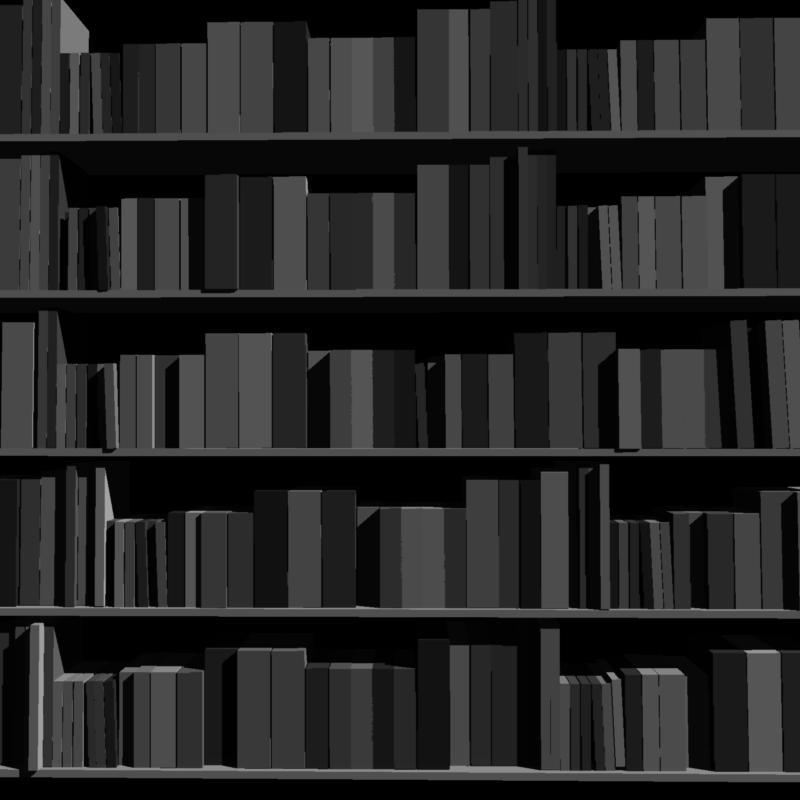 Wall of books with randomized greyscale color