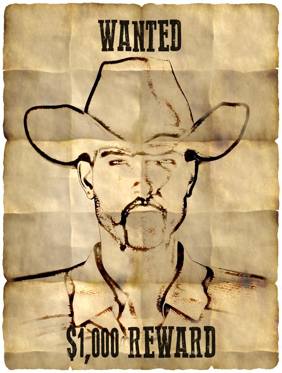 Portrait of an Outlaw - Wanted Poster