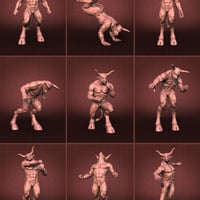 Combat Poses For Minotaur 6 And Reptilian 6 Daz 3d 