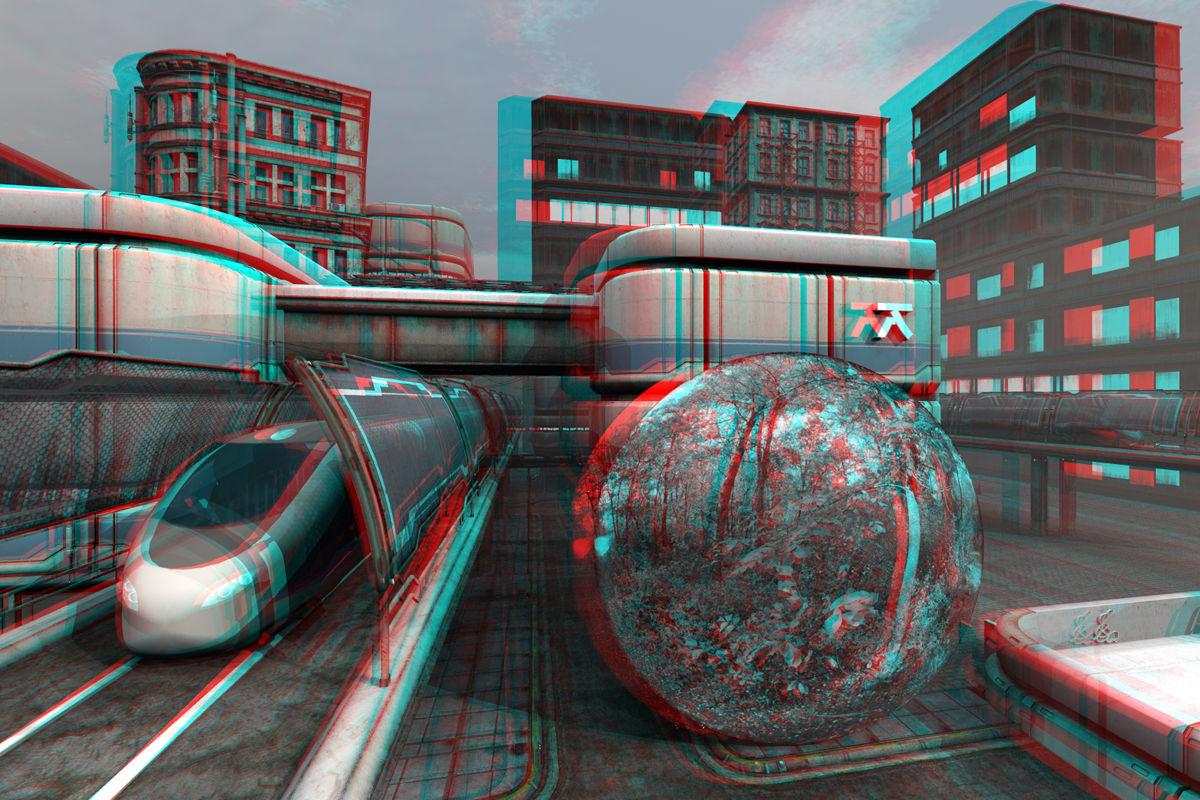 Shuttle Lines Anaglyph Anaglyph