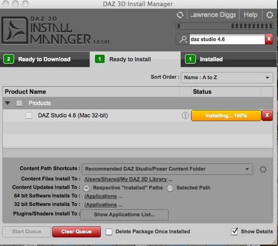 cant install daz studio install manager